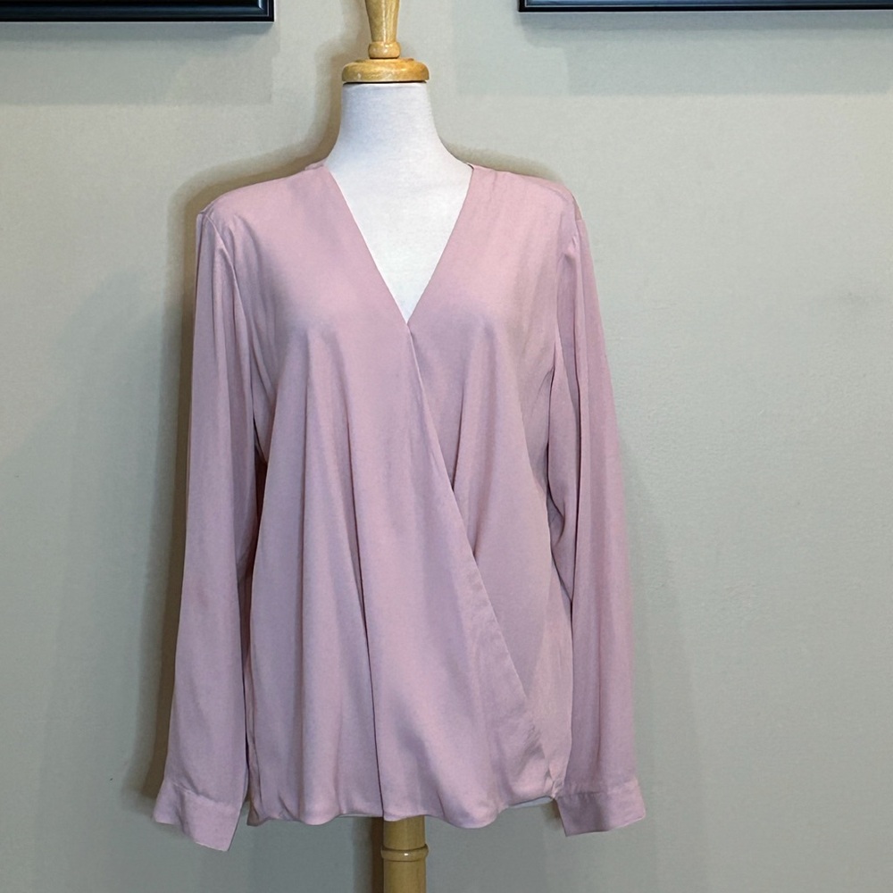 Port Authority | Size XXL Blush Pink Faux-Wrap Blouse